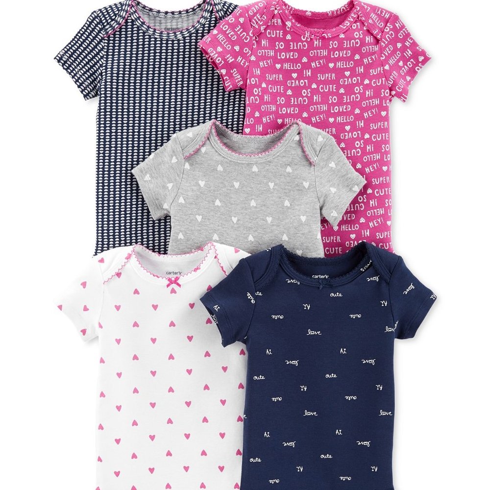 Carter's Baby Girls 5-Pk. Cotton Bodysuits